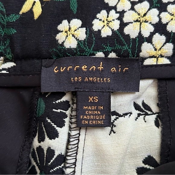 Anthropologie Current Air Daisy Floral Jacquard Slim Straight Trouser Pants XS - Picture 9 of 9